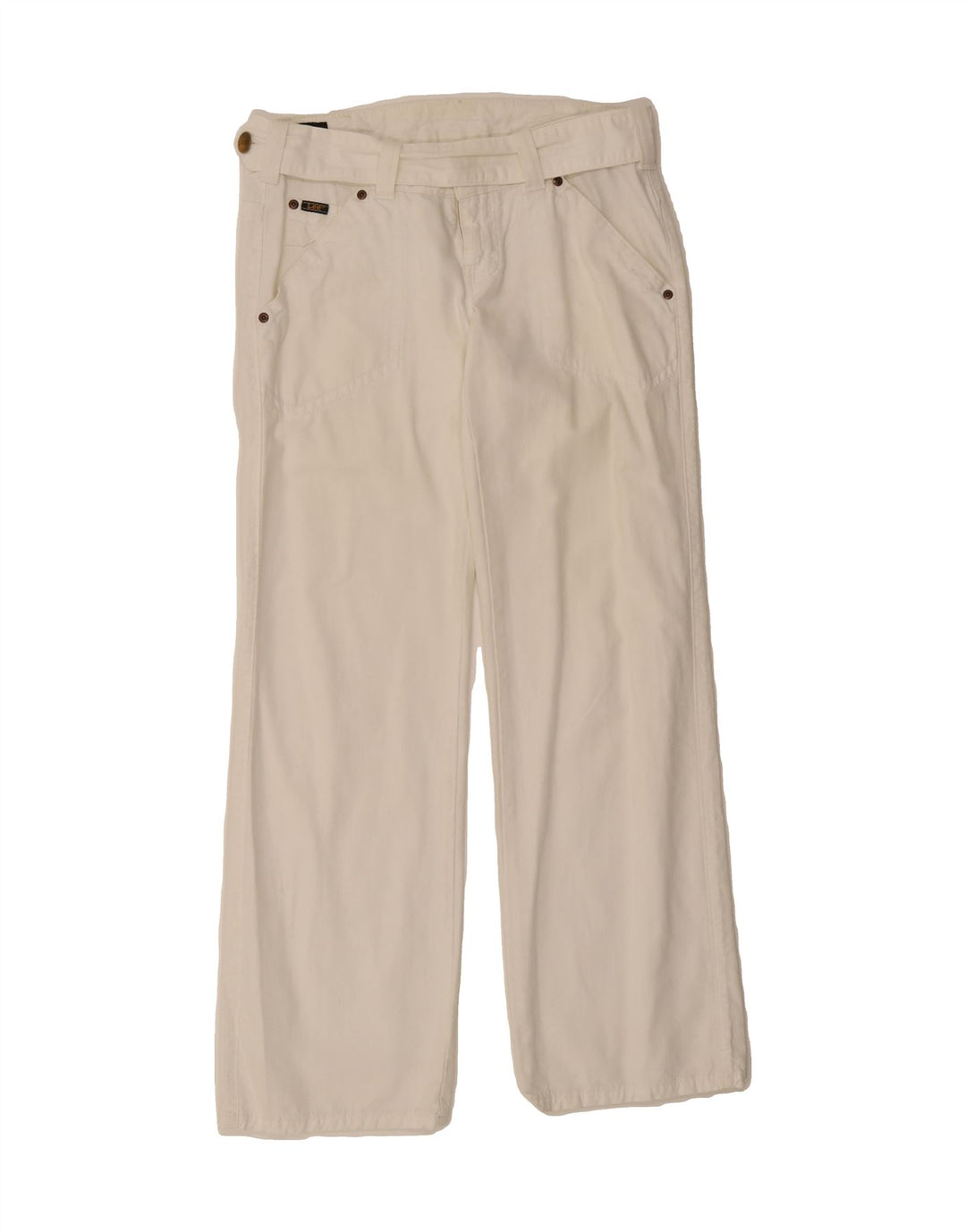 LEE Womens Avalon Straight Casual Trousers W28 L31 White Cotton Vintage Lee and Second-Hand Lee from Messina Hembry 