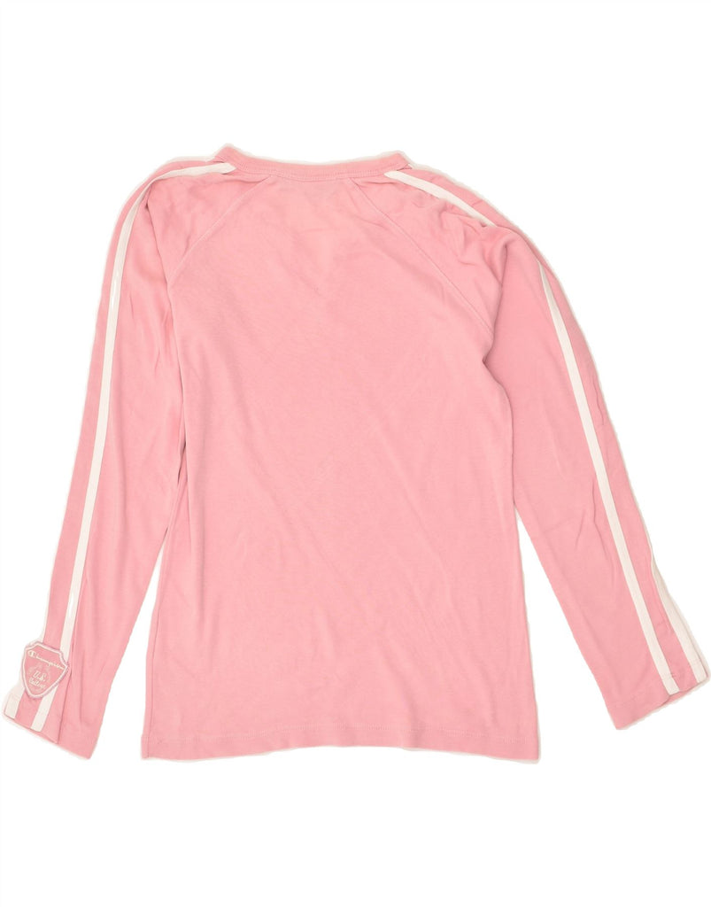 CHAMPION Girls Graphic Top Long Sleeve 13-14 Years Pink Cotton | Vintage Champion | Thrift | Second-Hand Champion | Used Clothing | Messina Hembry 