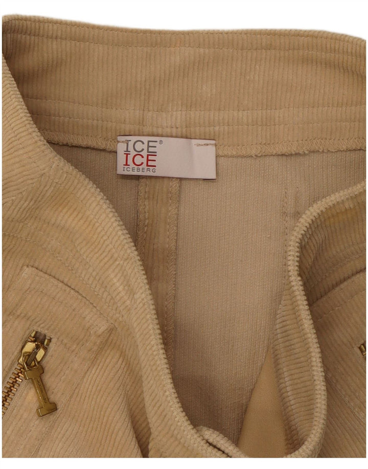 Iceberg Womens Mini Corduroy Skirt W28 Medium Beige Cotton