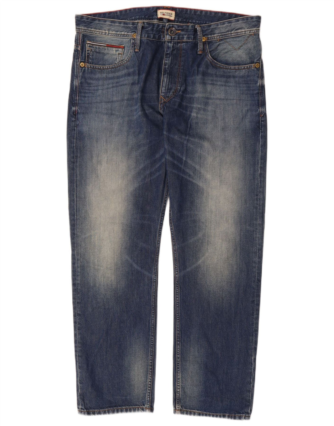 Tommy Hilfiger Mens Straight Jeans W36 L30 Blue Cotton