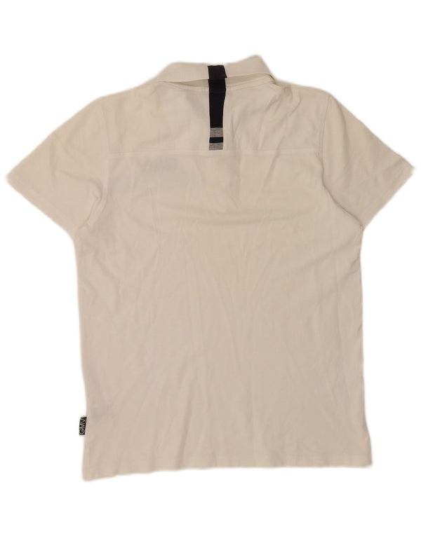 Gianmarco Venturi Mens Graphic Polo Shirt Medium White Cotton