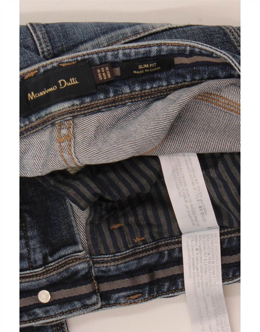 MASSIMO DUTTI Mens Slim Jeans EU 42 Large W34 L27 Blue Cotton