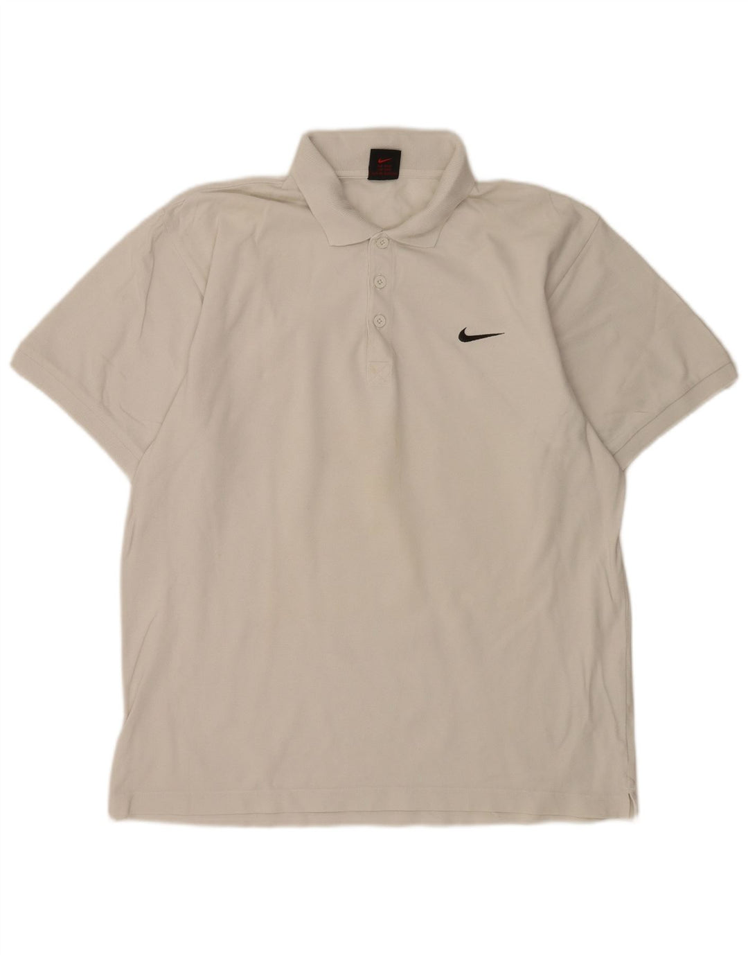 Nike Mens Polo Shirt UK 39/41 Medium White Cotton