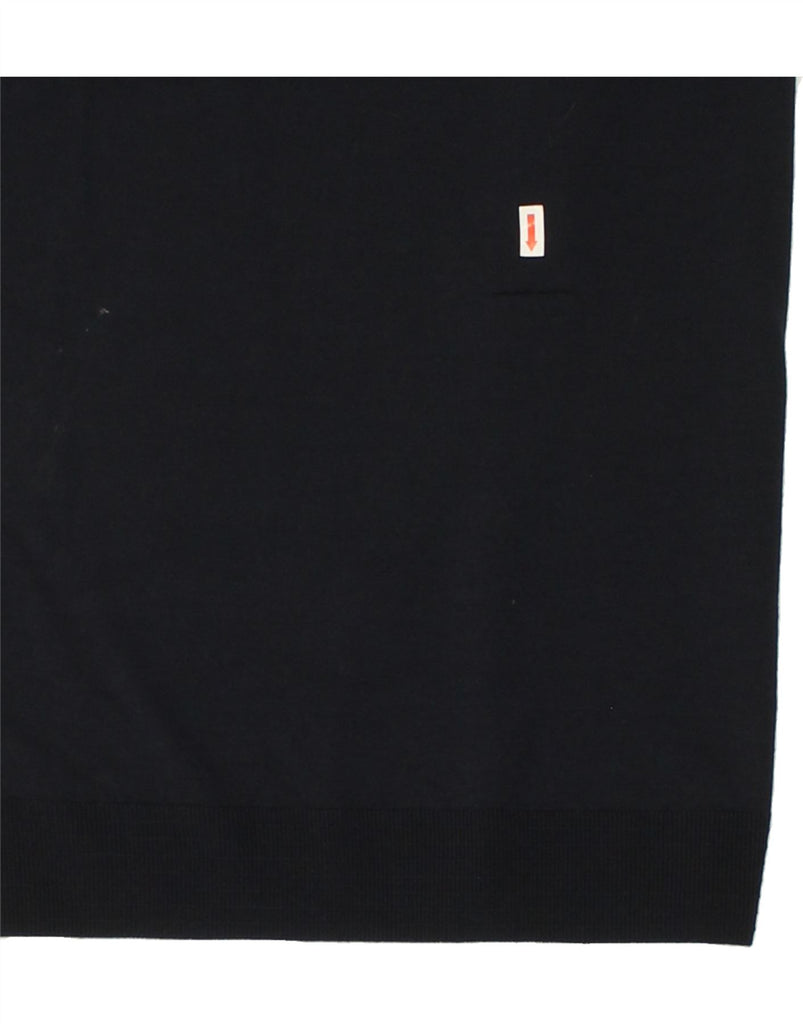 MASSIMO DUTTI Womens Crew Neck Jumper Sweater UK 14 Large Navy Blue Wool | Vintage Massimo Dutti | Thrift | Second-Hand Massimo Dutti | Used Clothing | Messina Hembry 