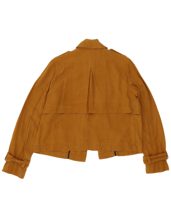Zara Womens Loose Fit Military Jacket UK 6 XS Brown Lyocell