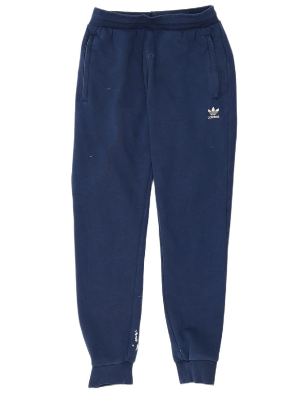 Adidas Mens Tracksuit Trousers Joggers Medium Navy Blue Cotton
