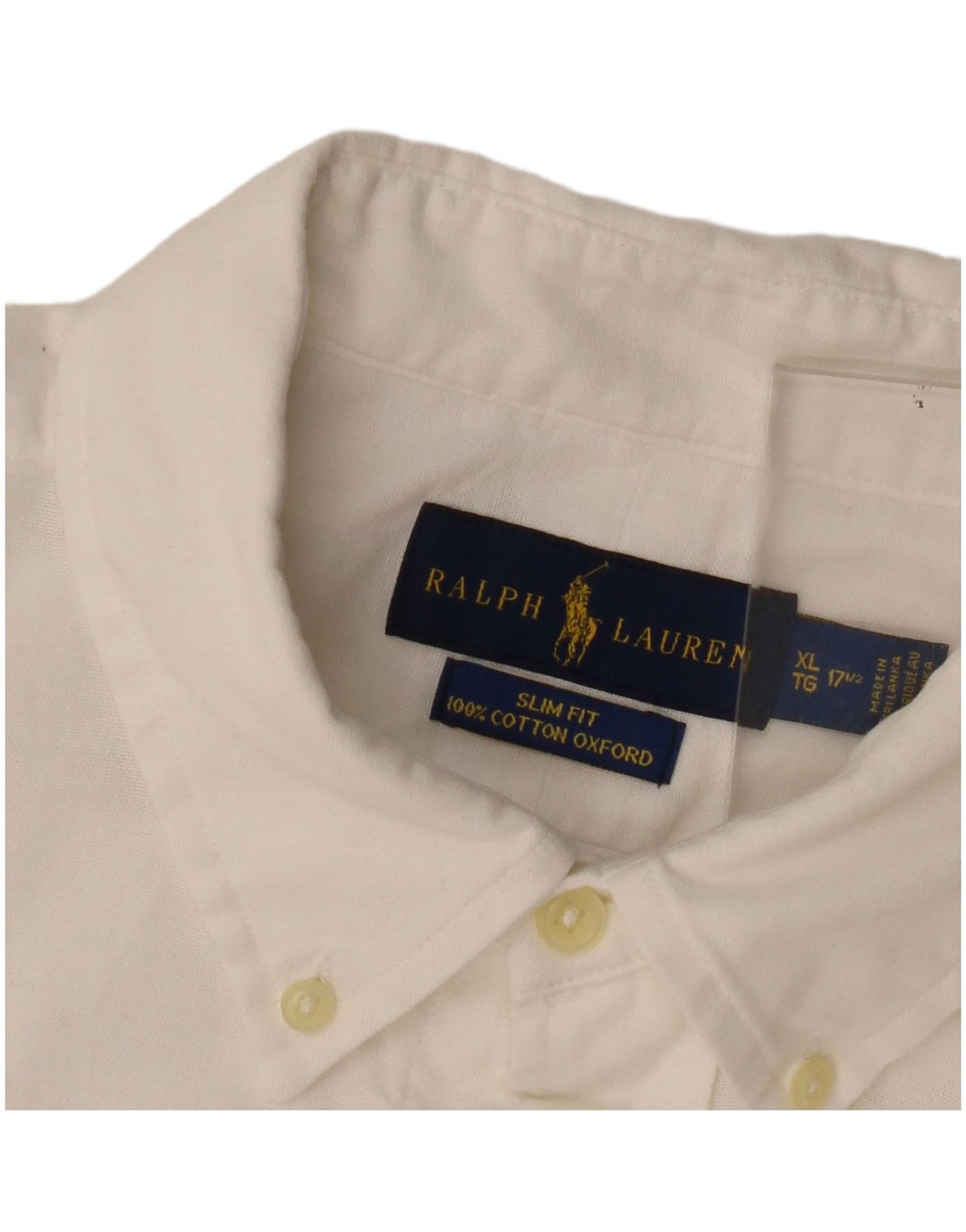 Ralph Lauren Mens Slim Fit Shirt XL White Cotton