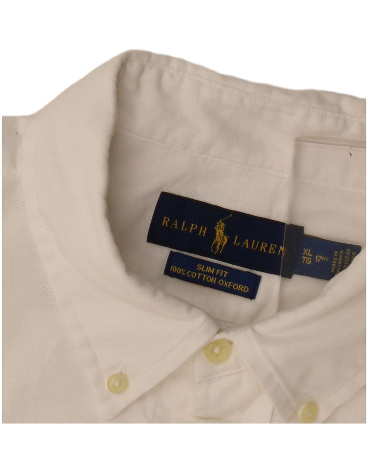 Ralph Lauren Mens Slim Fit Shirt XL White Cotton