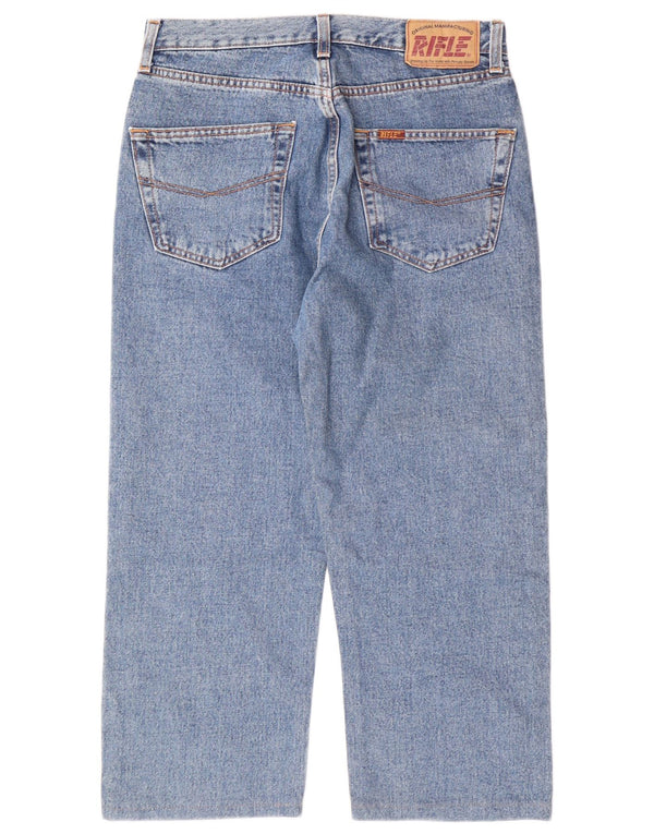 RIFLE Mens Capri Jeans W32 L22 Blue Cotton