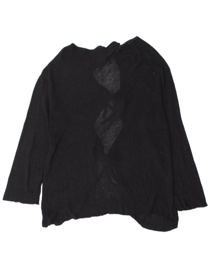 Zara Womens Oversized Boat Neck Jumper Sweater UK 14 Medium Black Flecked