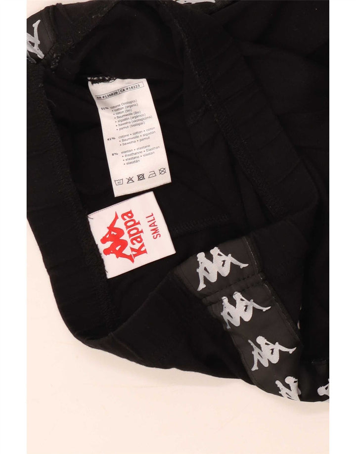 Kappa Womens Graphic Leggings UK 8 Small Black Cotton