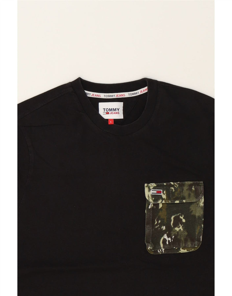 TOMMY HILFIGER Mens T-Shirt Top Small Black Cotton Vintage Tommy Hilfiger and Second-Hand Tommy Hilfiger from Messina Hembry 