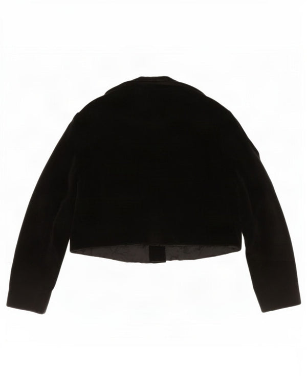 Vintage Womens Velvet Bolero Jacket UK 14 Medium Black