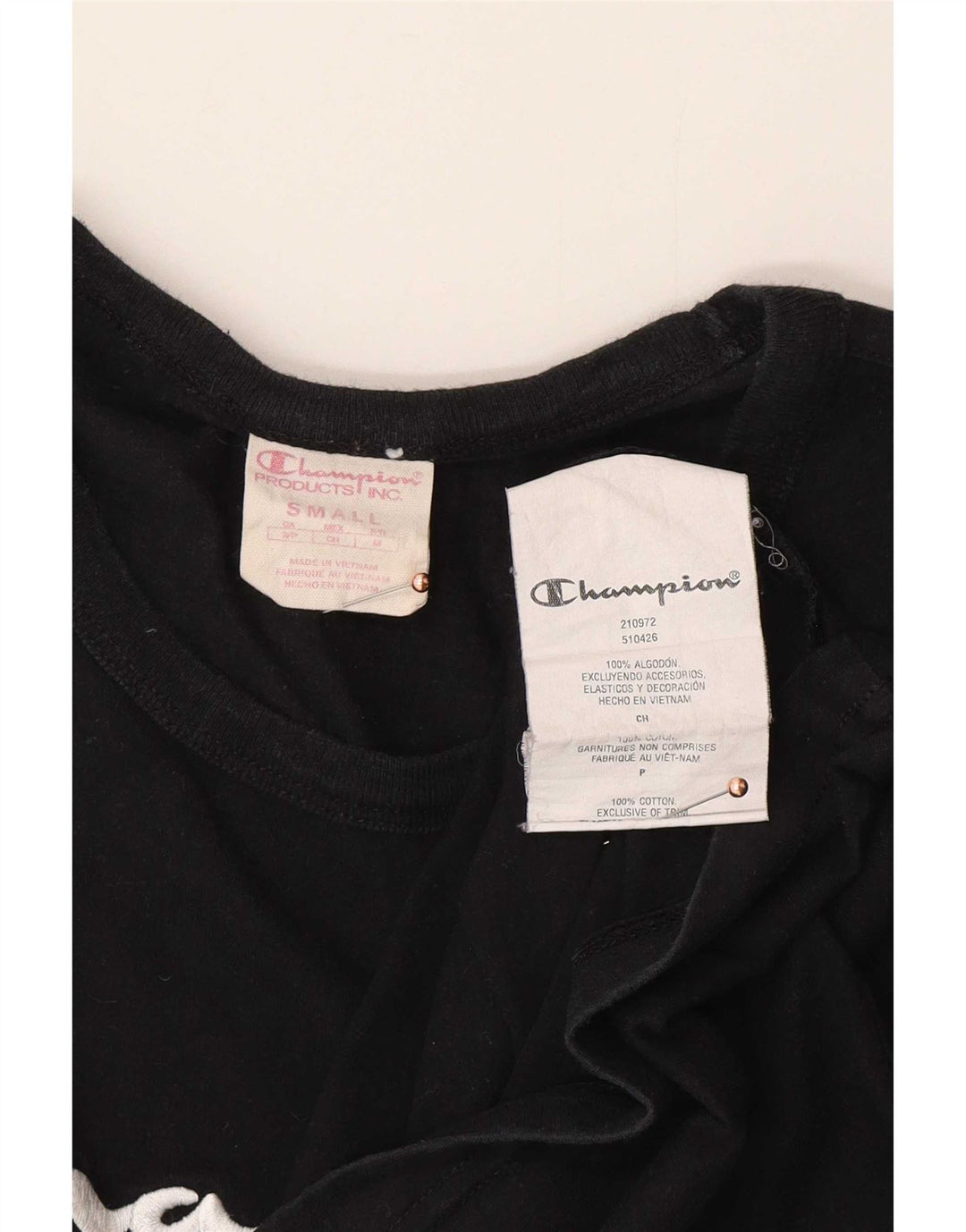 Champion Mens Graphic T-Shirt Top Small Black Cotton