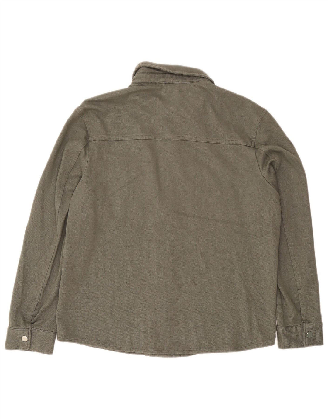 Zara Mens Overshirt Shirt Large Khaki Viscose