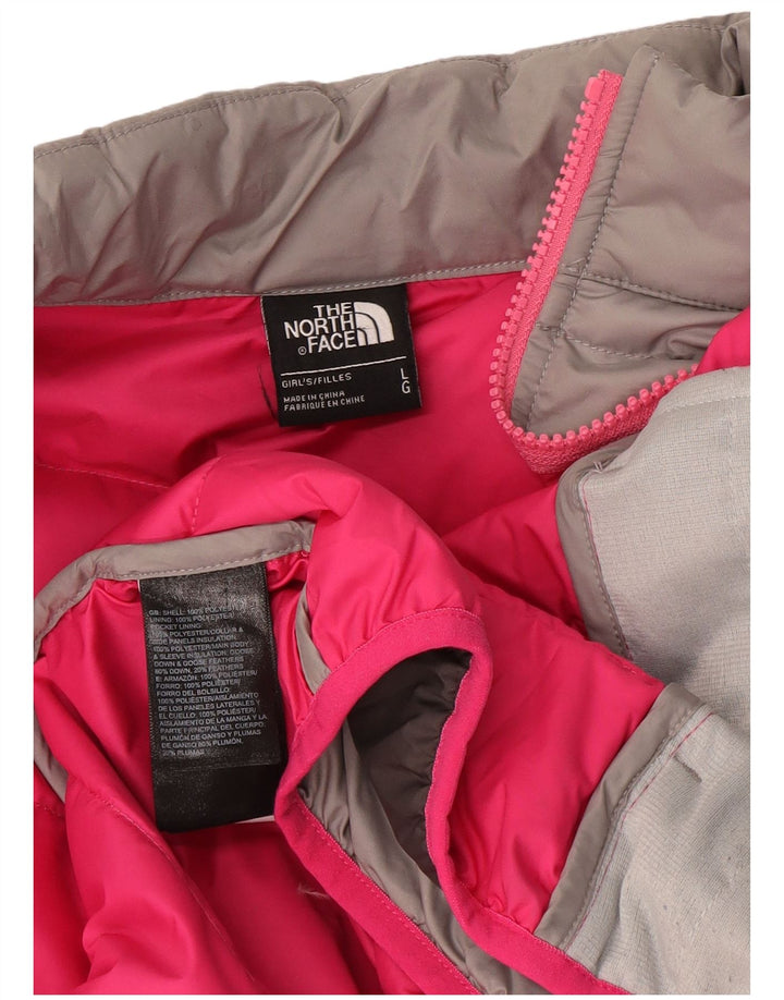 The North Face Girls Padded Jacket 11-12 Years Large Grey Colourblock