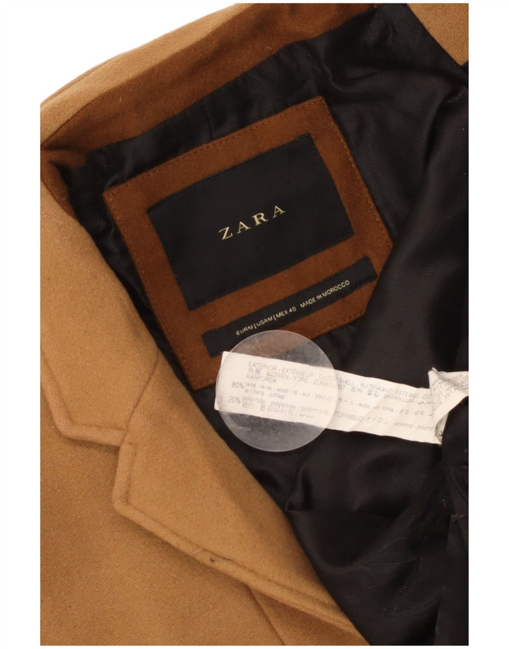 Zara Mens Overcoat UK 38 Medium Beige Wool