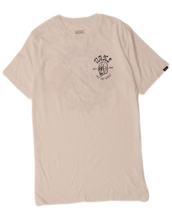 Vans Mens Classic Fit Graphic T-Shirt Top Small White Cotton