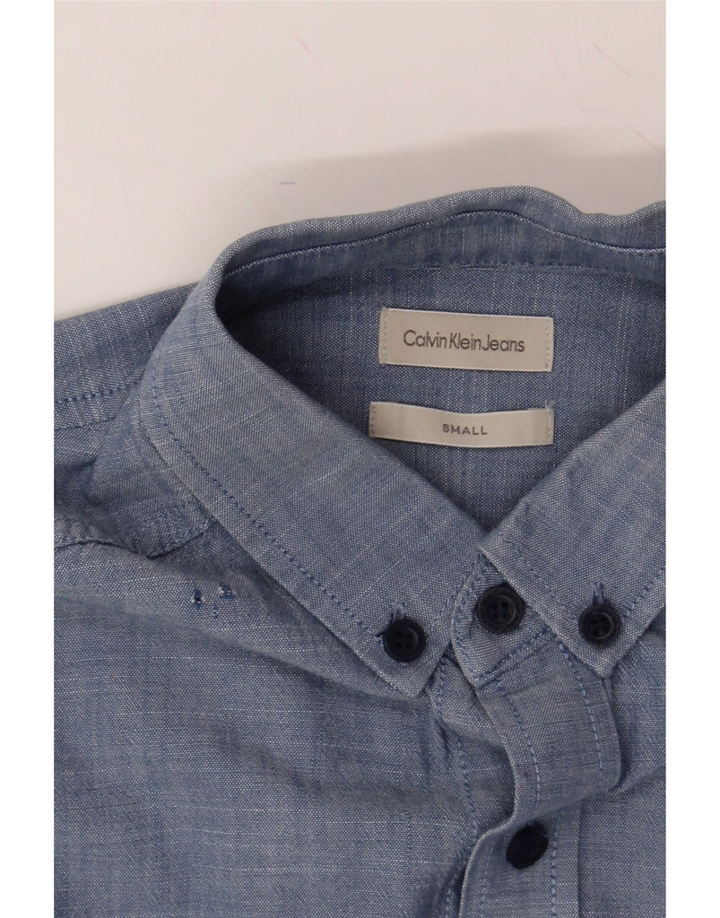 CALVIN KLEIN JEANS Mens Shirt Small Blue Cotton Vintage Calvin Klein Jeans and Second-Hand Calvin Klein Jeans from Messina Hembry 