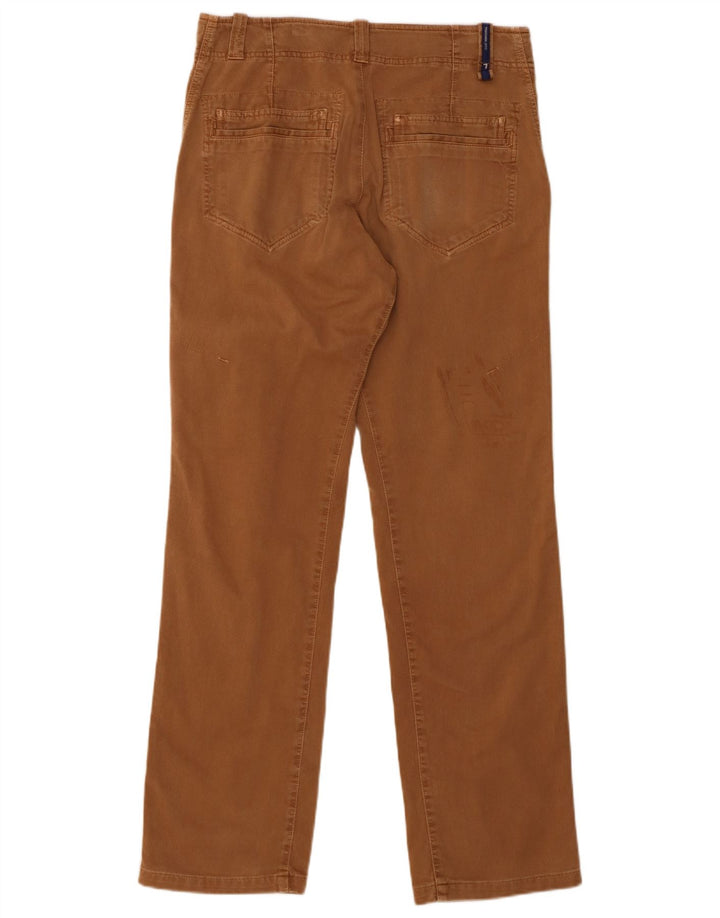 TRUSSARDI Mens Straight Chino Trousers W36 L33 Brown Cotton