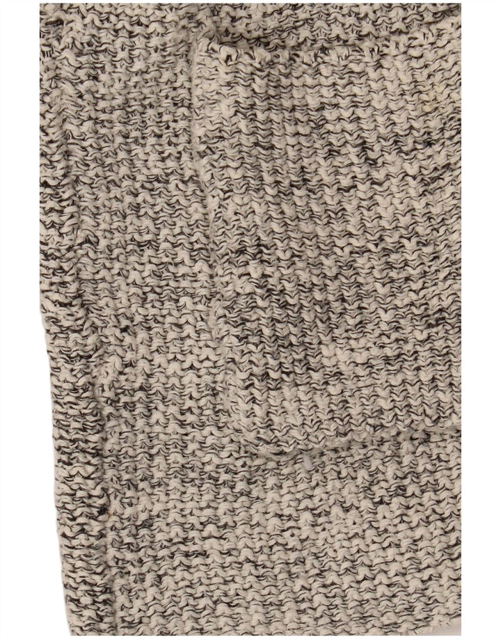 Zara Womens Open Cardigan Sweater UK 14 Medium Grey Flecked