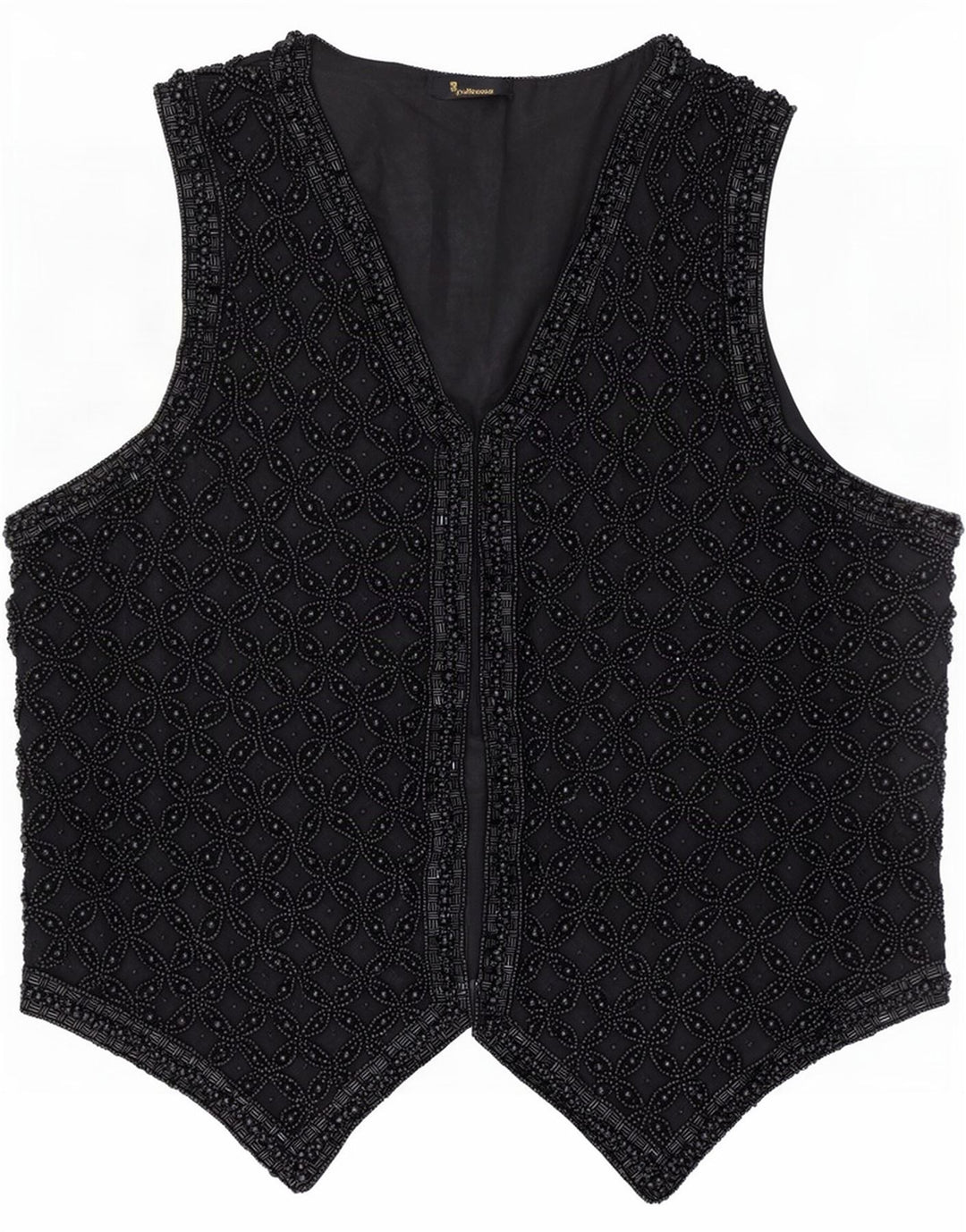 Vintage Womens Waistcoat UK 14 Medium Black