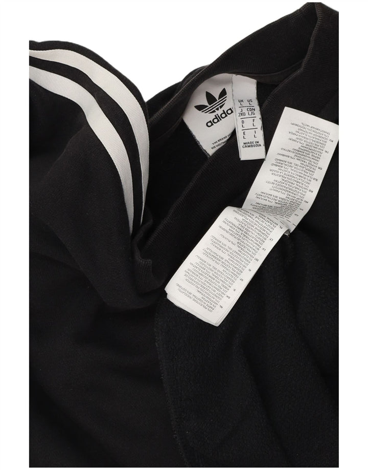 Adidas Womens Graphic Sweatshirt Jumper UK 16 Large Black Colourblock