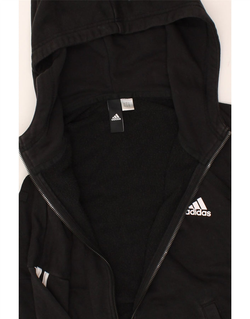 ADIDAS Womens Zip Hoodie Sweater UK 18 XL Black | Vintage Adidas | Thrift | Second-Hand Adidas | Used Clothing | Messina Hembry 