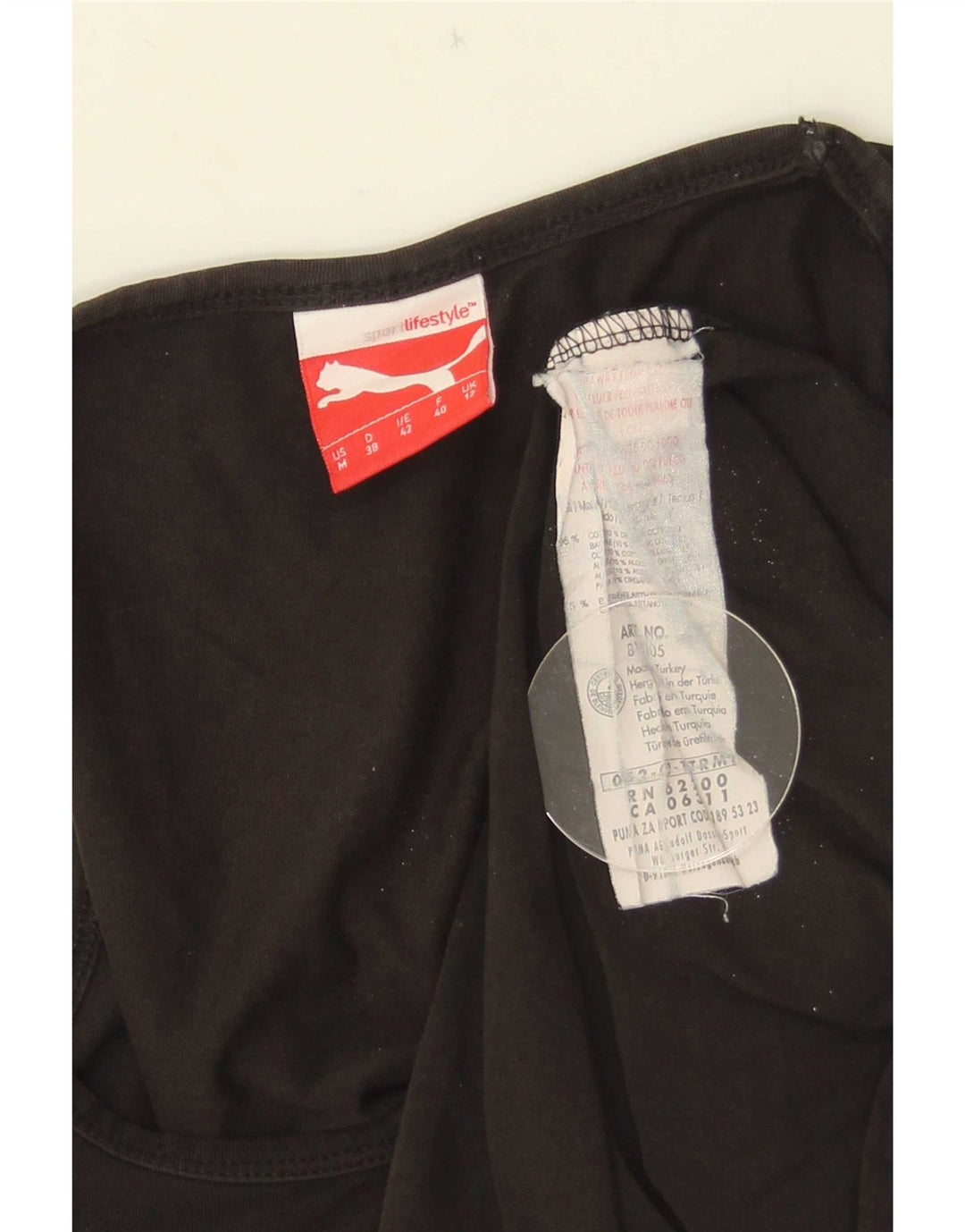 Puma Womens Vest Top UK 12 Medium Black Cotton