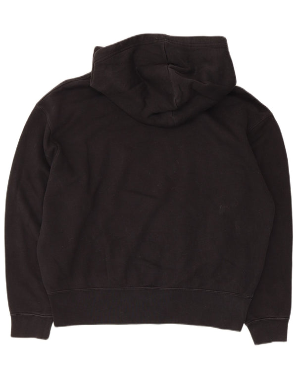 Nike Womens Oversized Hoodie Jumper UK 6 XS Black Cotton