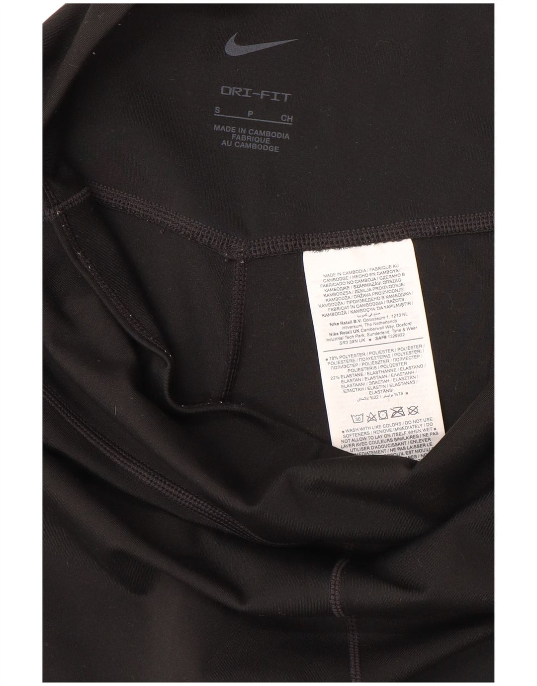 NIKE Womens Dri Fit Capri Leggings UK 10 Small  Black Polyester