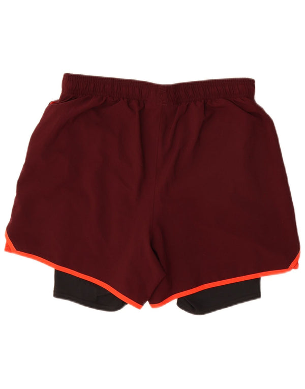 UNDER ARMOUR Mens Heat Gear Sport Shorts Medium Burgundy Polyester