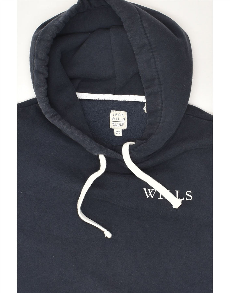 JACK WILLS Womens Hoodie Jumper UK 14 Large  Navy Blue Cotton | Vintage Jack Wills | Thrift | Second-Hand Jack Wills | Used Clothing | Messina Hembry 