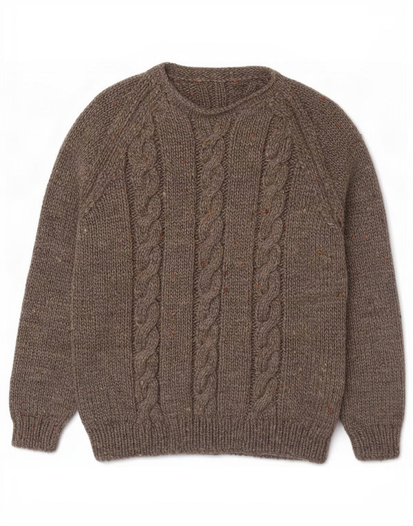 Vintage Mens Boat Neck Jumper Sweater Small Grey Flecked