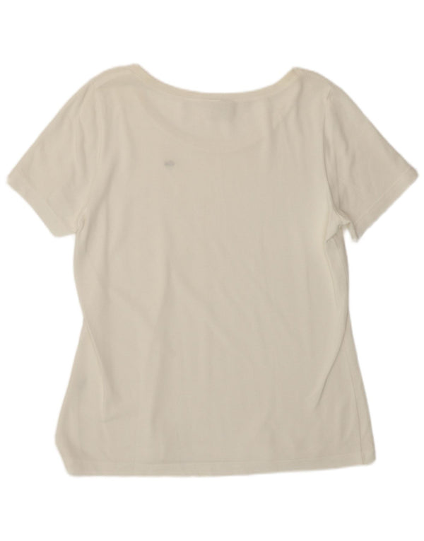 Lacoste Womens T-Shirt Top Size 44 Large White Cotton