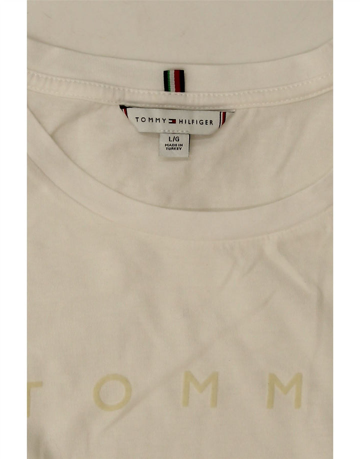 Tommy Hilfiger Womens T-Shirt Top UK 16 Large White