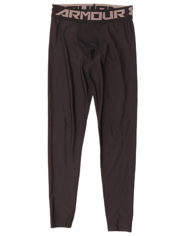 Under Armour Boys Graphic Leggings 9-10 Years Medium Black Polyester