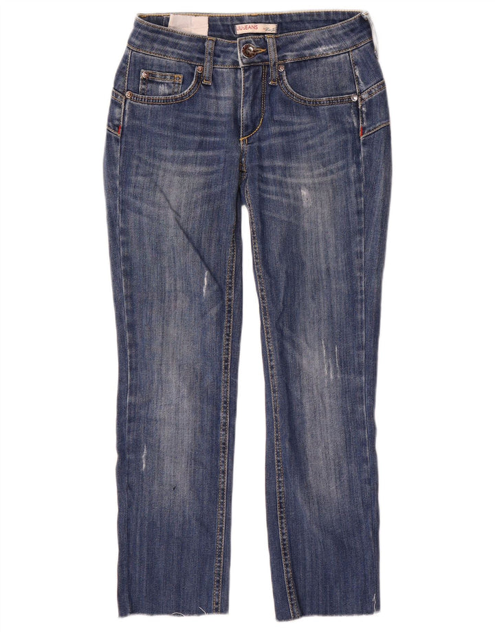 Liu Jo Womens Distressed Cropped Jeans W24 L24 Blue