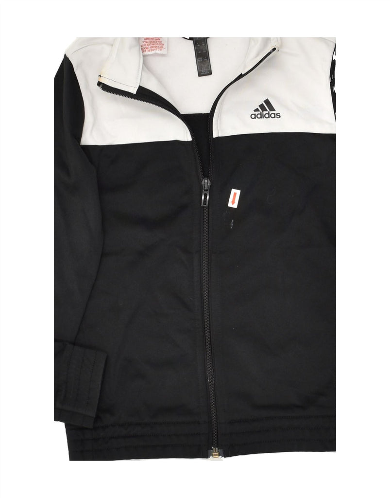 ADIDAS Boys Tracksuit Top Jacket 7-8 Years Black Colourblock Polyester | Vintage Adidas | Thrift | Second-Hand Adidas | Used Clothing | Messina Hembry 