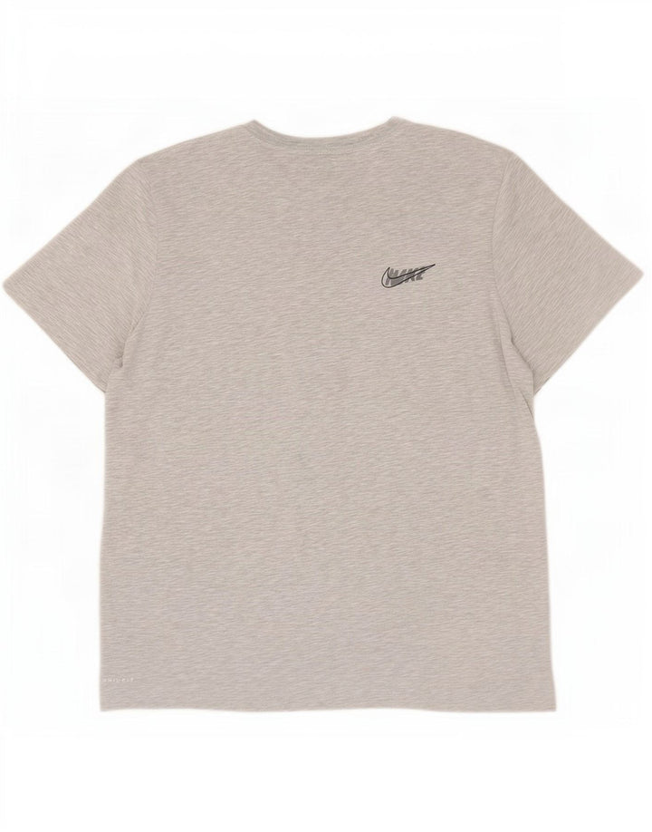 Nike Mens Dri Fit Graphic T-Shirt Top XL Grey Cotton