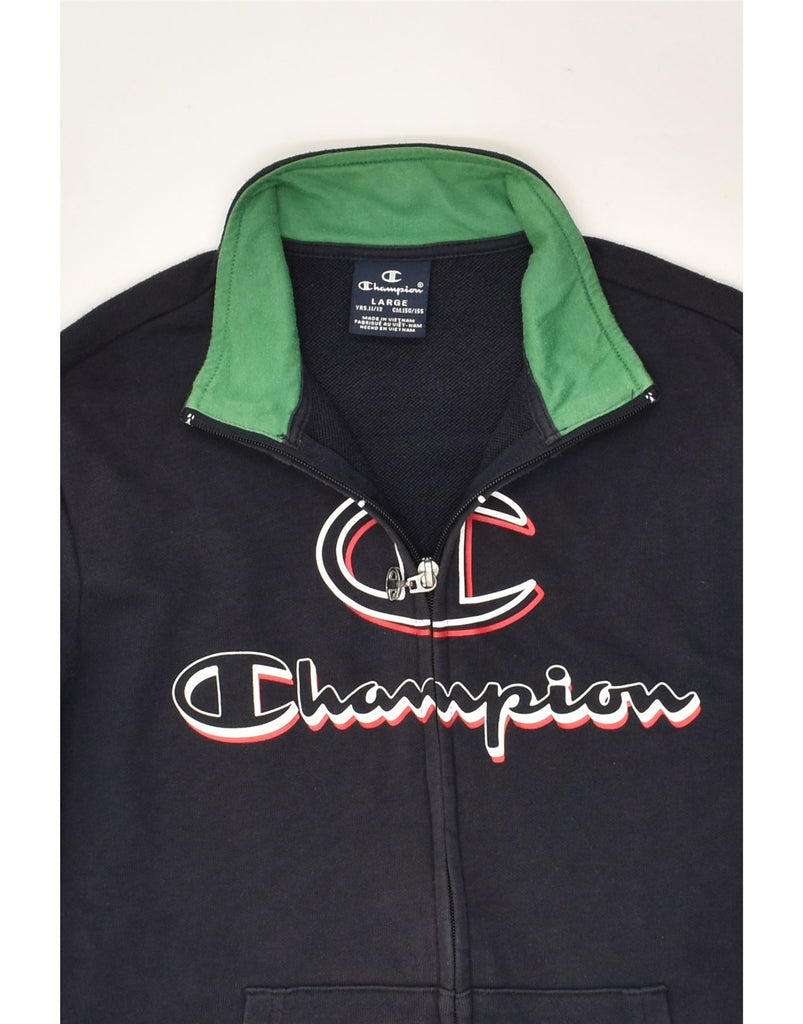 CHAMPION Boys Graphic Tracksuit Top Jacket 11-12 Years Large Navy Blue | Vintage Champion | Thrift | Second-Hand Champion | Used Clothing | Messina Hembry 