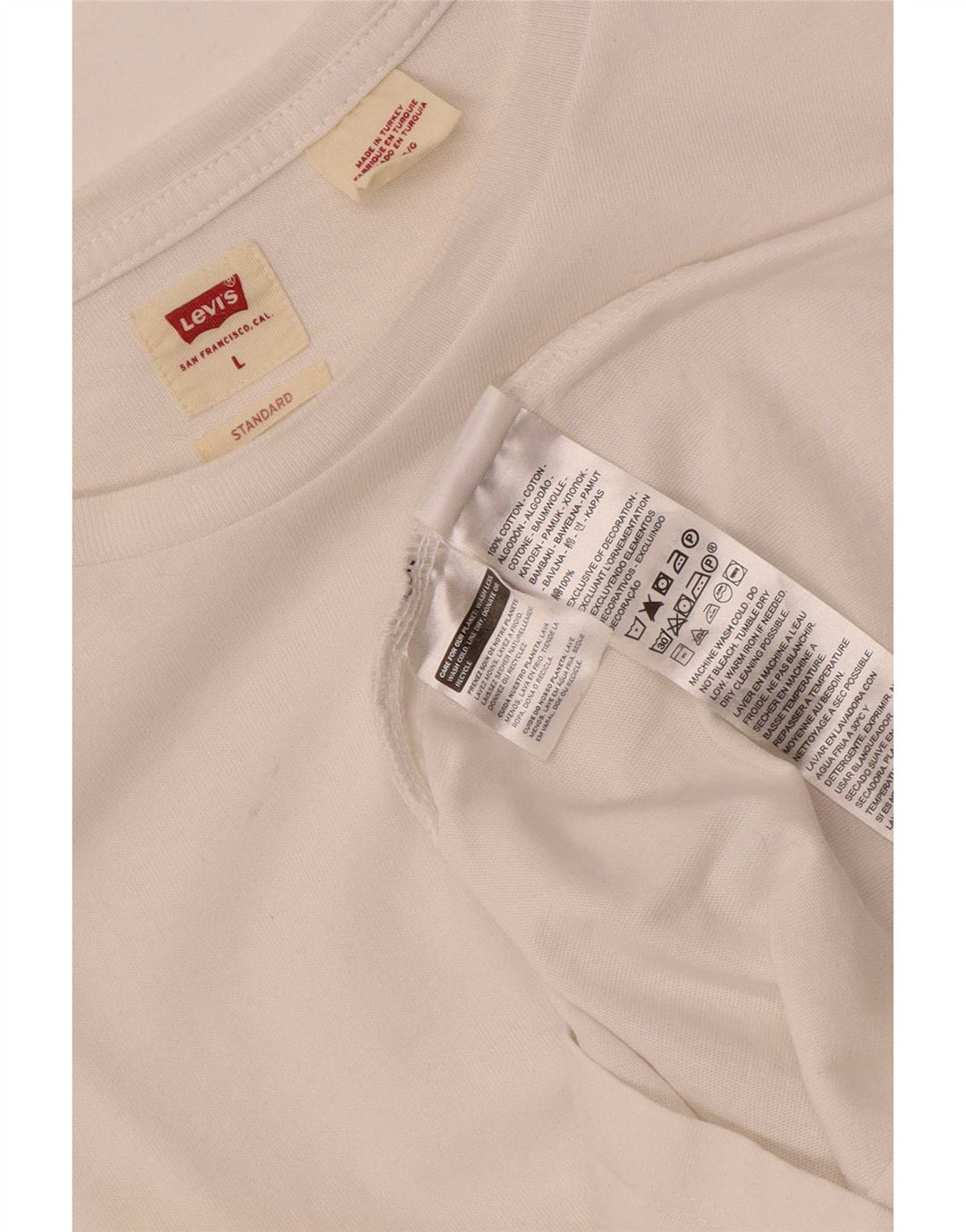 Levi's Mens Standard T-Shirt Top Large White Cotton