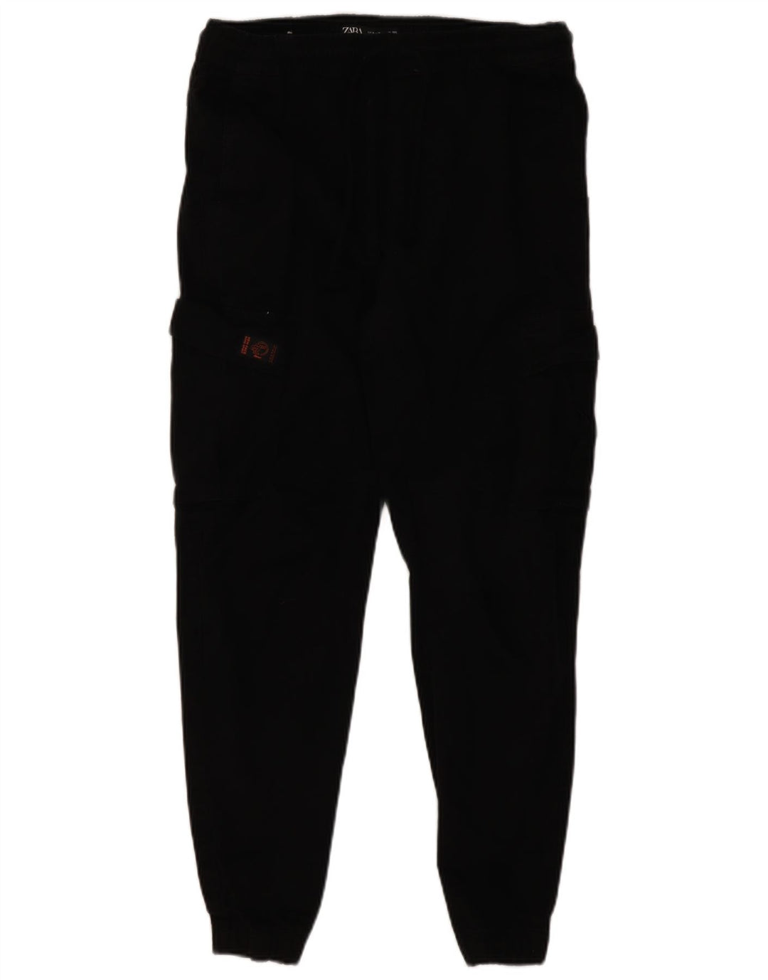 Zara Mens Joggers Cargo Trousers Medium W30 L27 Black Cotton