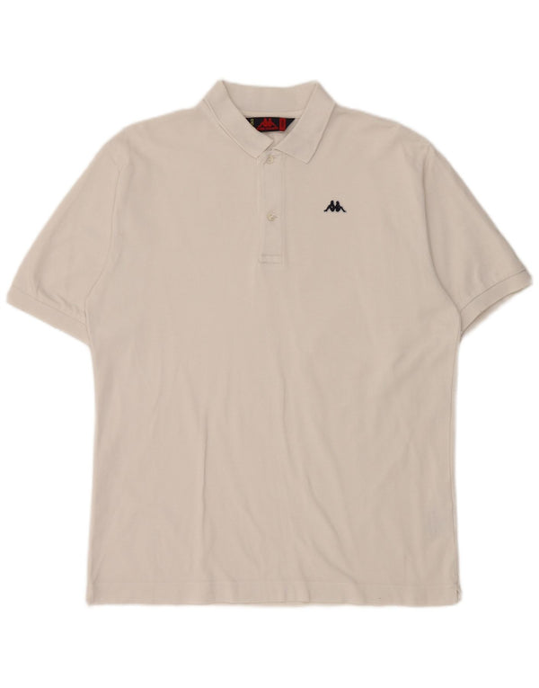 Kappa Mens Polo Shirt Medium White Cotton