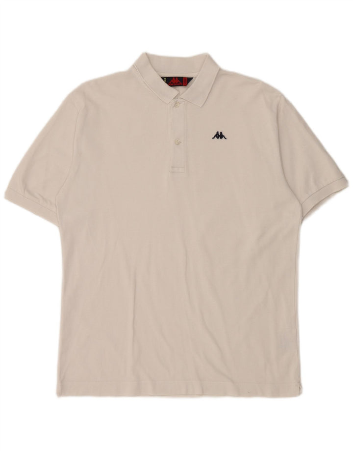 Kappa Mens Polo Shirt Medium White Cotton