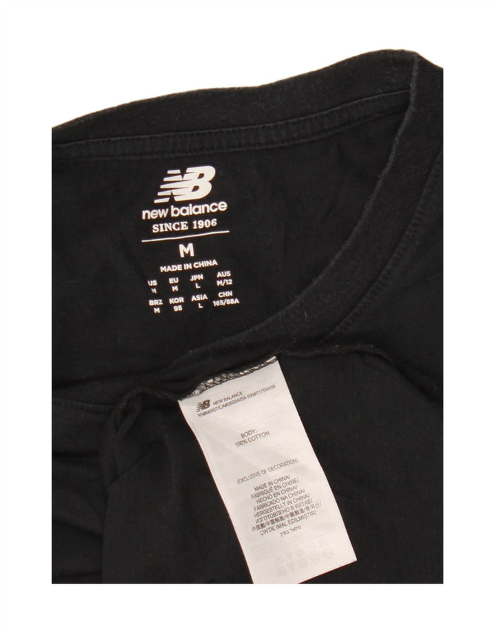 New Balance Mens Graphic T-Shirt Top Medium Black Cotton