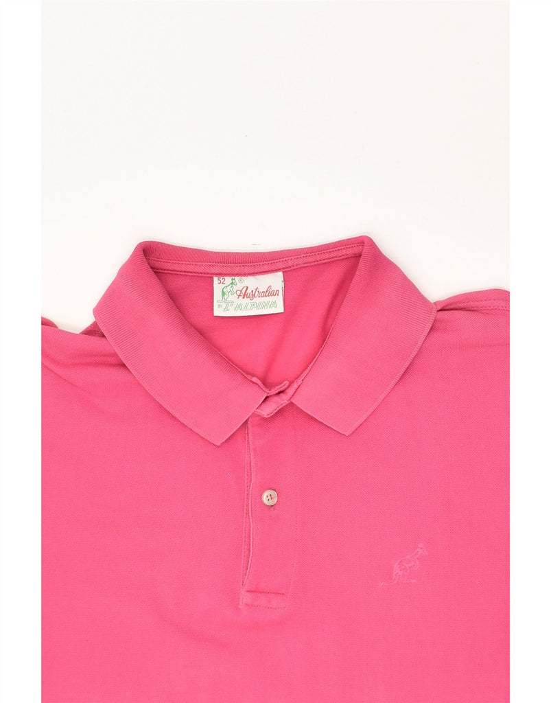 AUSTRALIAN L'ALPINA Mens Polo Shirt IT 52 Large Pink Cotton | Vintage AUSTRALIAN L'ALPINA | Thrift | Second-Hand AUSTRALIAN L'ALPINA | Used Clothing | Messina Hembry 