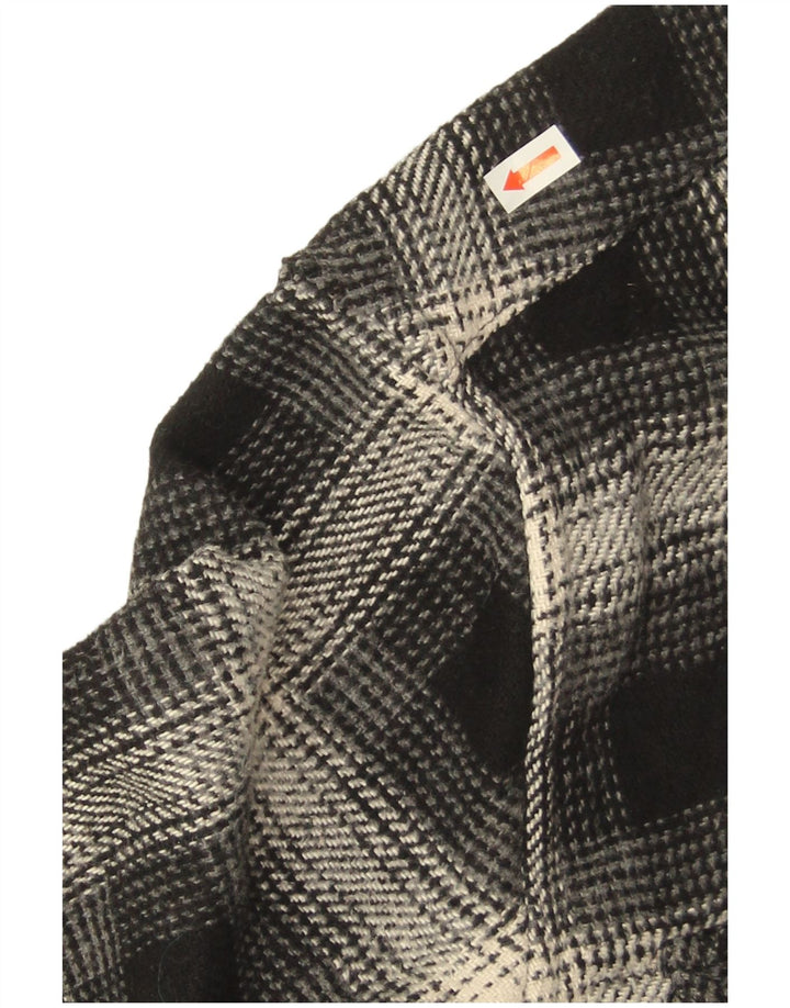 Zara Mens Flannel Shirt Medium Black Check Polyester