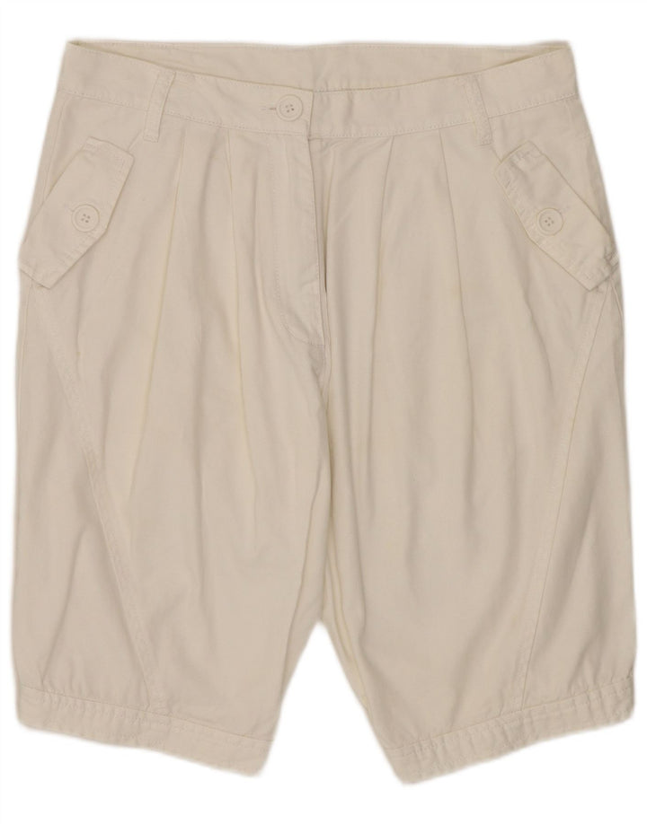 Benetton Womens Pegged Chino Shorts W30 Medium White Cotton