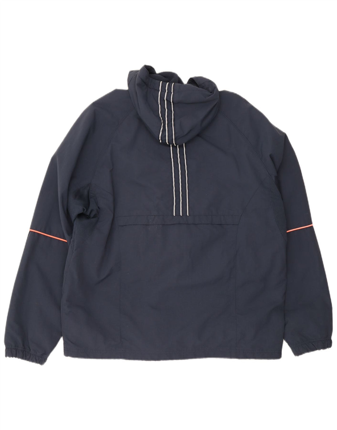 Adidas Mens Hooded Anorak Jacket UK 42/44 Large Navy Blue Polyester